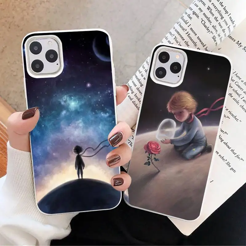 

Black Cover Lovely little prince Phone Case White Candy Color for iPhone 11 12 mini pro XS MAX 8 7 6 6S Plus X SE 2020 XR