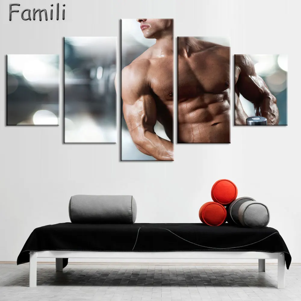 

5pcs Custom Black And White Poster Bedroom Decor Silk Printing Arnold Schwarzenegger Posters Bodybuilder Wallpaper
