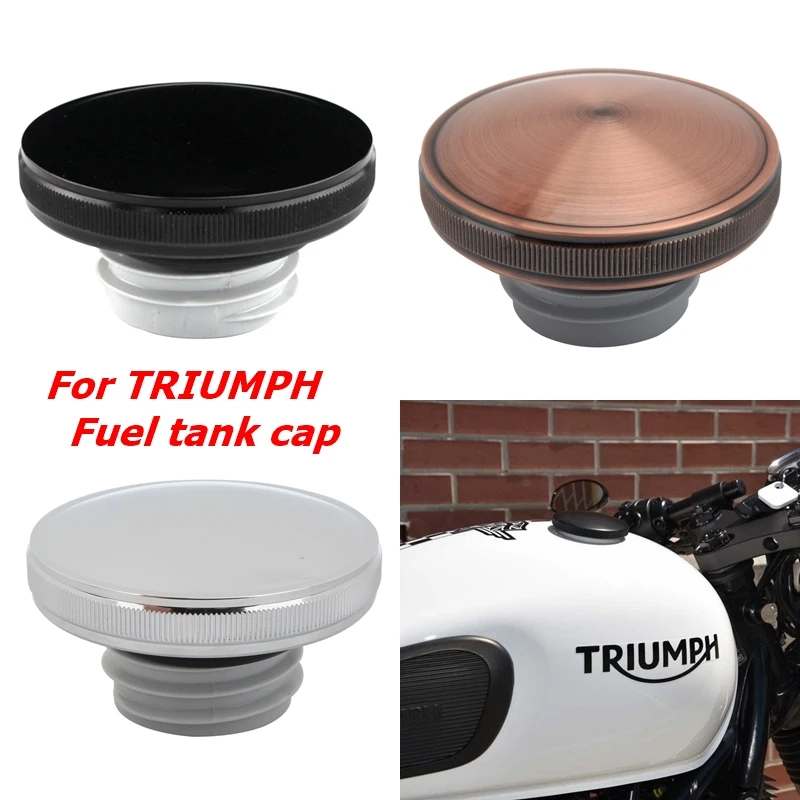 

For Triumph T100 Thruxton 900 Scrambler Bonneville Se 2001-2021 Motorbike Fuel Gas Tank Cap Vented Oil Cover Aluminum Trim