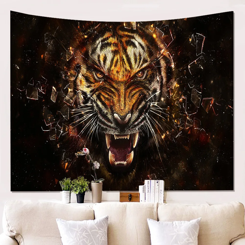 

Animal Tiger cool color pattern wall cloth decoration tapestry