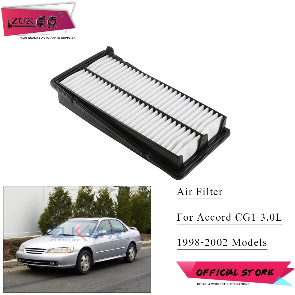 ZUK высококачественный элемент воздушного фильтра для HONDA ACCORD 1998 1999 2000 2001 2002 CG1 3.0L V6