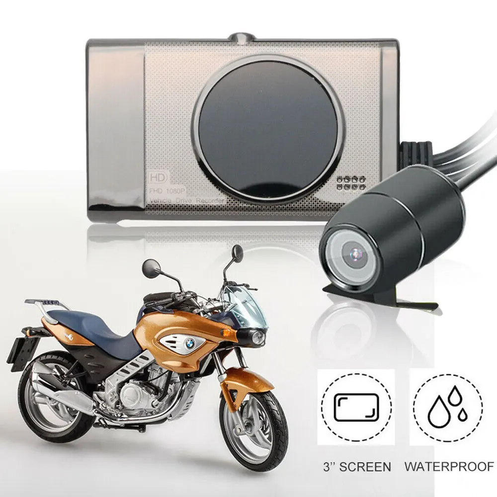 Universal Dash Cam Dual Camera 3Inch HD 1080P Video Recorder Driving 140 Degree Motorbike Recorder| |