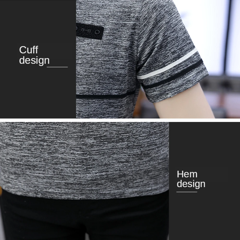 Мужская хлопковая футболка с круглым вырезом из ледяного шелка в стиле хип-хоп