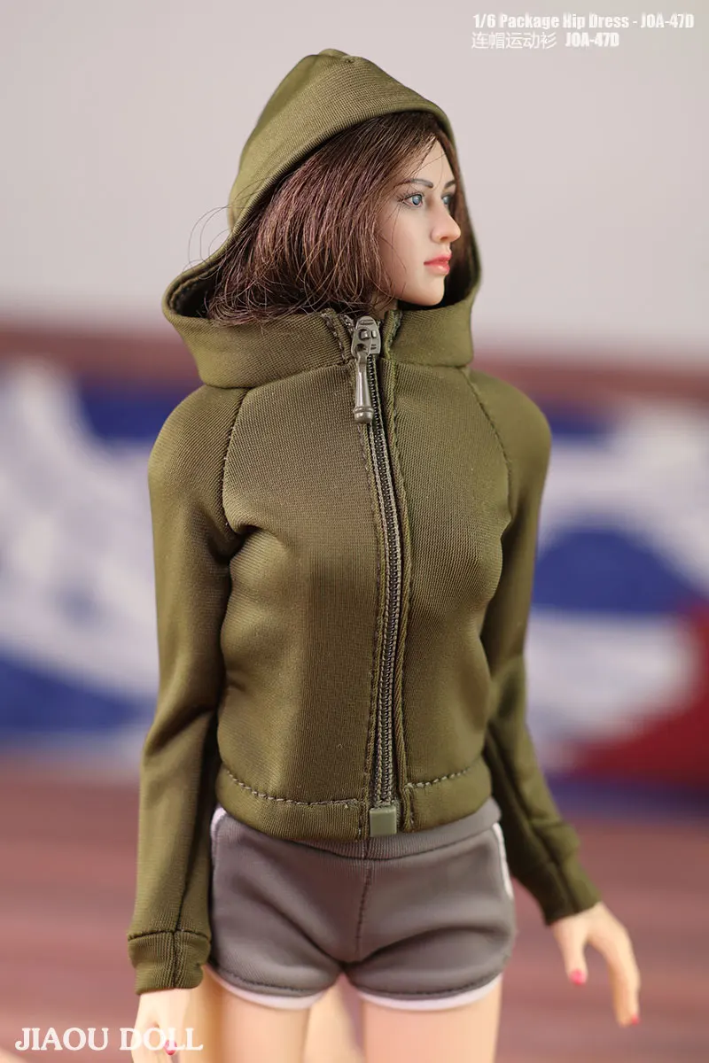 

7 Colors 1/6 Female Soldier Clothes Casual Hoodies Coat for 12 Inches Action Figures
