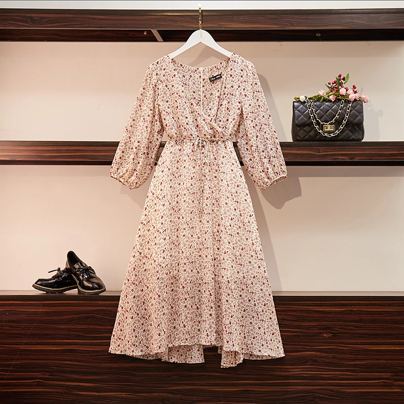 Платье большого размера с тонкой и раздробленной талией | Женская одежда