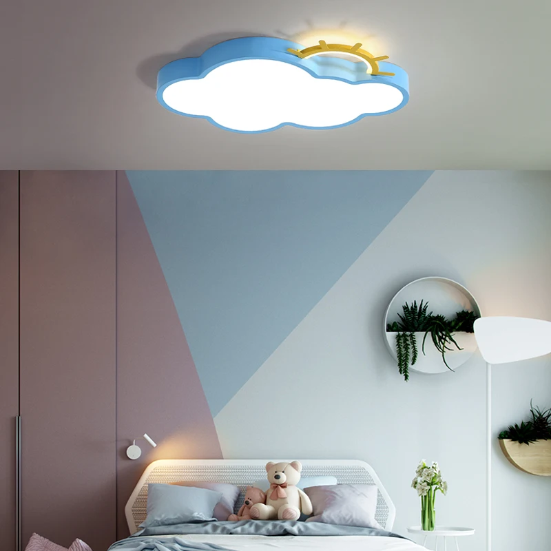 Luces de techo de nube de LED, lámpara de hierro, luminaria de techo, accesorios de iluminación de colores para dormitorio de niños y bebés