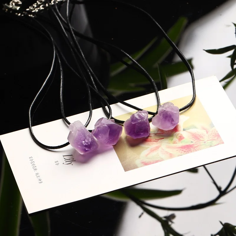 1 шт. Подвеска из натурального кристалла с аметистом фиолетовый драгоценный