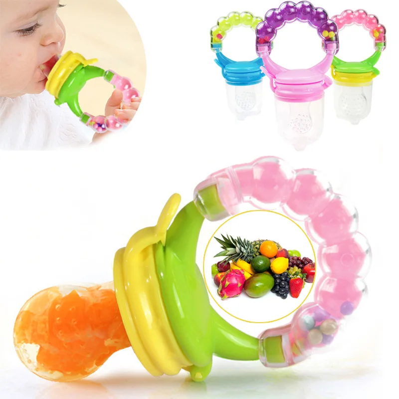 

Timpupa Ring With Sound Baby Fruit Vegetable Newborn Food Feeding Nipple Pacifier Food Grade Silicone Teat Safety Baby Feeder