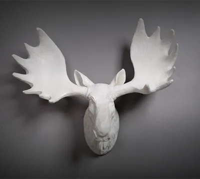 Смолы экзотические носорог глава орнамент белый животного статуи ручные изделия