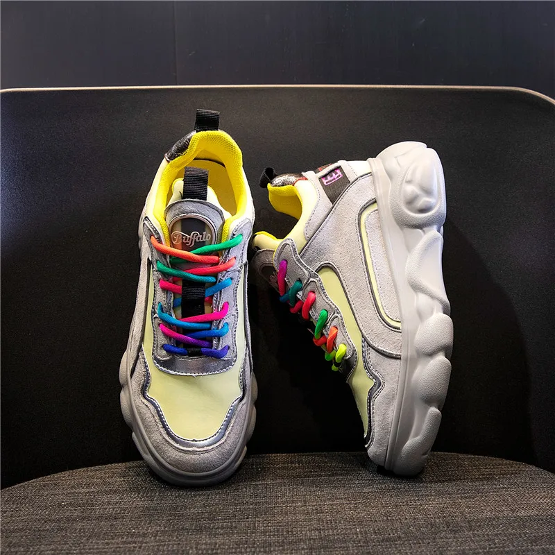 RASMEUP/новые стильные Разноцветные Женские дышащие кроссовки из натуральной кожи