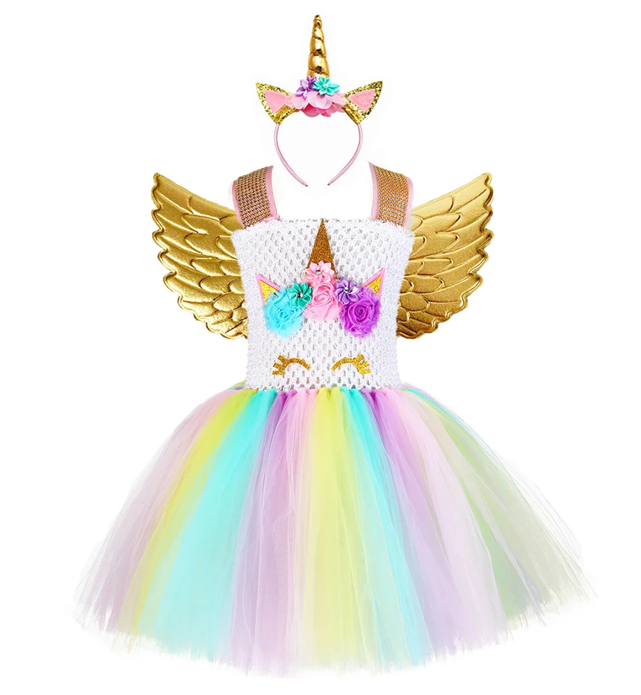 Детское платье с цветочным рисунком единорога для девочек | Тематическая одежда