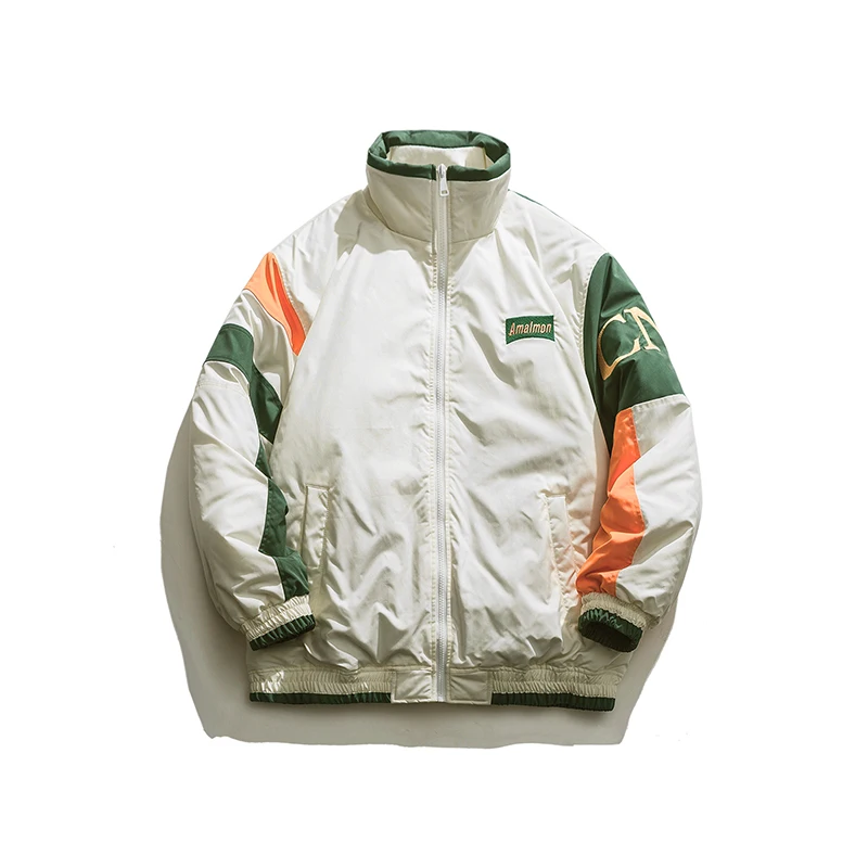 Парка LEGIBLE Мужская зимняя в стиле пэчворк утепленная куртка свободного покроя