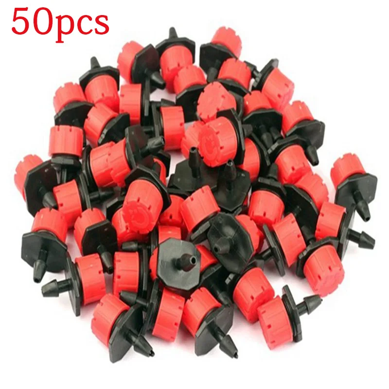 

50pcs Adjustable Micro Drip Irrigation System Watering Sprinklers Plant Emitter Drippers Garden Barb Watering Tools