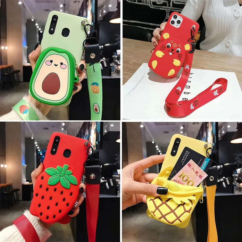 Милый мультяшный Чехол кошелек для телефона Samsung Galaxy A10 A20E A30 A40 A50 A60 A70 A80 M10 M20 M30