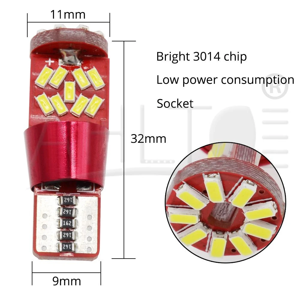Автомобильный светильник T10 12V 180MA Canbus купол 27Smd 3014 Led W5W салона белый зазор лампы