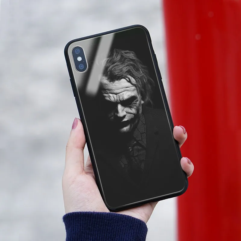 ЧЕРНЫЙ ДЖОКЕР хит Ledger мягкий силиконовый стеклянный чехол для телефона чехол для Apple iPhone 6 6s 7 8 Plus X XR XS 11 Pro max