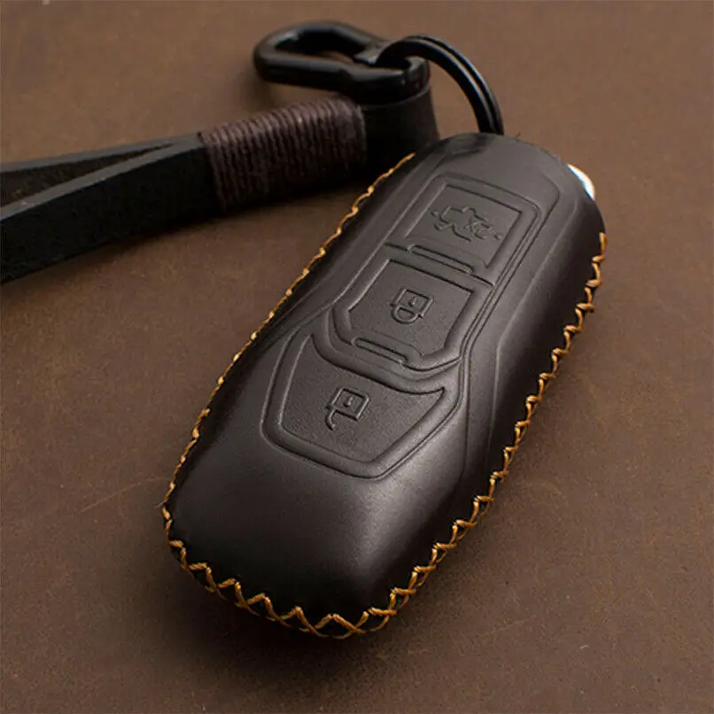Автомобильный смарт-брелок из натуральной кожи чехол для брелка с ключом Ford Fusion