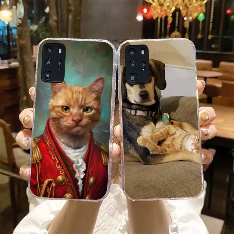 

Retro Cute Cat And Dog Phone Case For Samsung S4 S5 S6 S7 Edge S8 S9 S10 Plus S20 Lite Fe Note20 A71 A21S Cover Fundas Coque
