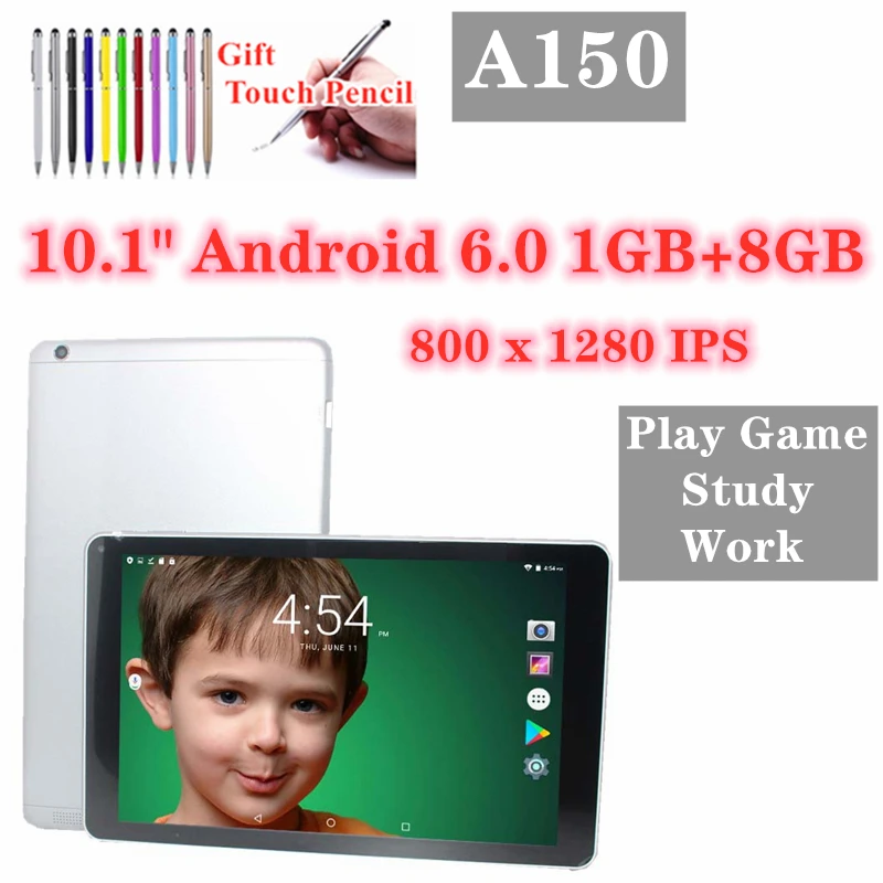 New Arrival Tablet 10.1 Inch Android 6.0 A150 DDR3 1GB+8GB 4800mAh Quad Core IPS Screen Bluetooth-Compatible WIFI | Компьютеры и офис