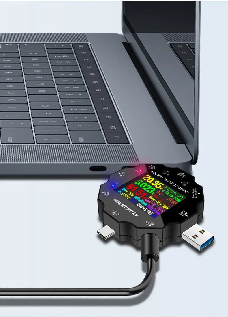 UD18 bluetooth цифровой вольтметр USB3.0/DC/Тип-C 18 в 1 взаимный обмен данными между компьютером и периферийными устройствами тестер приложения DC Вольтметр Амперметр HD Экран 6-Bit Дисплей