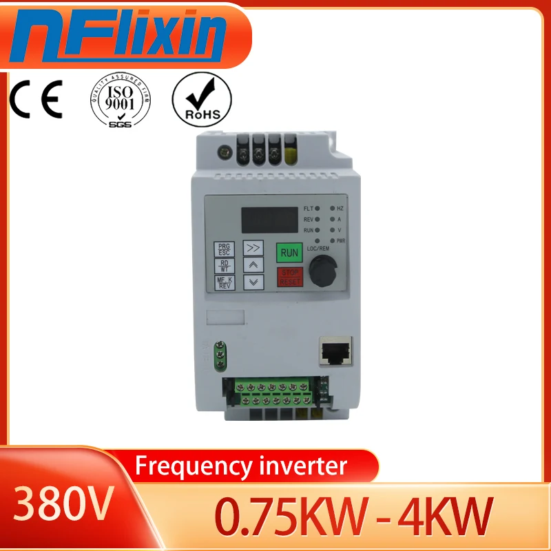 

Frequency Converter For Motor 380V 0.75KW/1.5KW/2.2KW/4KW 3 Phase Input And Three Output 50hz/60hz AC Drive VFD Inverter