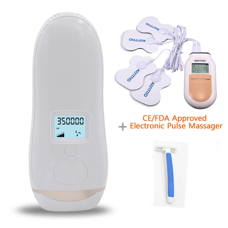 Elec. pulse massager IPL лазерная эпиляция 350000 вспышки ЖК-дисплей Эпилятор постоянный Триммер бикини Vancostar V-701 электрический эпилятор лазер - Цвет: Elec. pulse massager