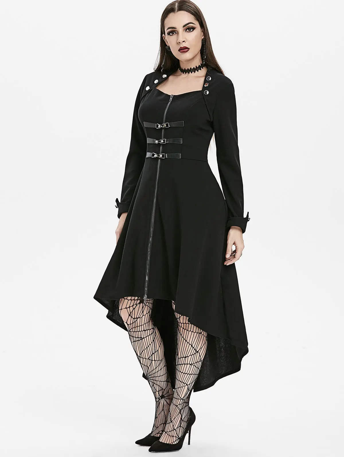 Женское готическое пальто повседневное декорированное пальто-Тренч на