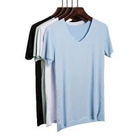 new spring summer m 5xl solid color mens t shirt short sleeve v neck plus size soft t shirt man outdoor sports casual tops tees