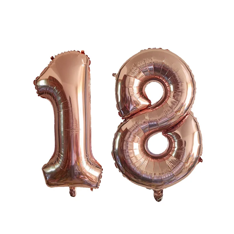 2 шт. 32/40 дюймов фольгированные шары с номером на день рождения 18 20 21 30 40 50 60 днем