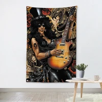 large music illustrated rock band posters wall stickers high grade canvas art four holes banners flags home decoration gift e5