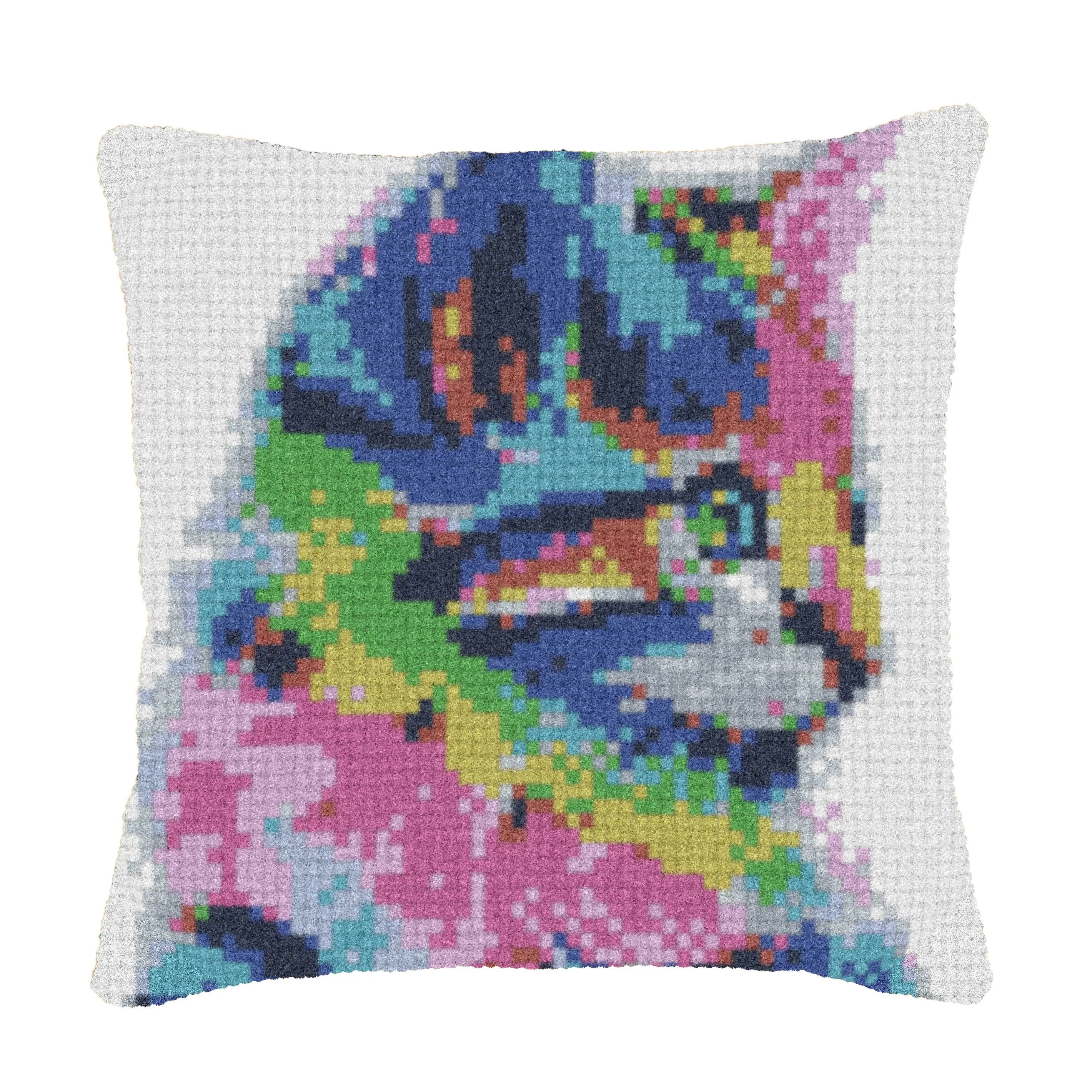

Color Cat DIY Latch Hook Rug Kit 3D Segment Embroidery Pillow Wool Cross Stitch Carpet Set Crafts
