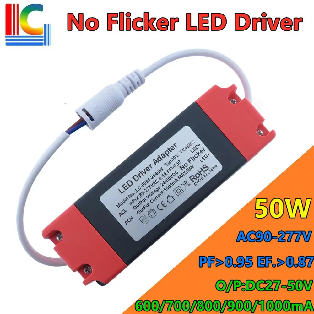 No Flicker LED Driver 27W 30W 36W 42W 50W AC to DC Power supply 600mA 700mA 800mA 900mA Lighting Transformer for LED Panel light