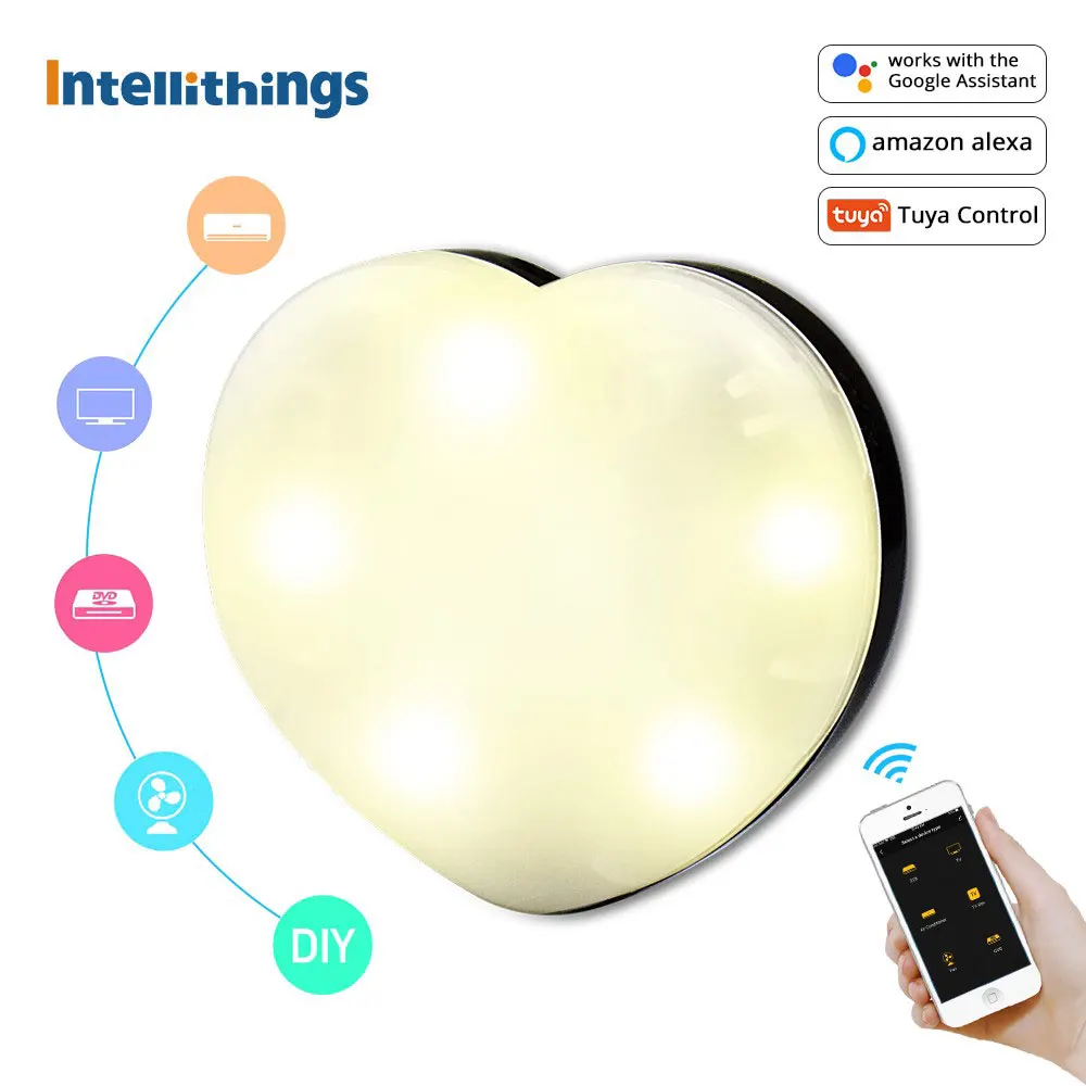 

Tuya Smart IR Remote Control with Night Light for TV Air Condition Porjector Fan Smart Life APP Alexa Google Home Voice Control