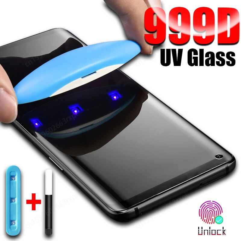 

UV Tempered Glass For Samsung Galaxy S21 S20 Plus S10 S9 S8 Screen Protector Ultra S10e S 9 8 10 e Note 8 9 10 20 Note20 Note10