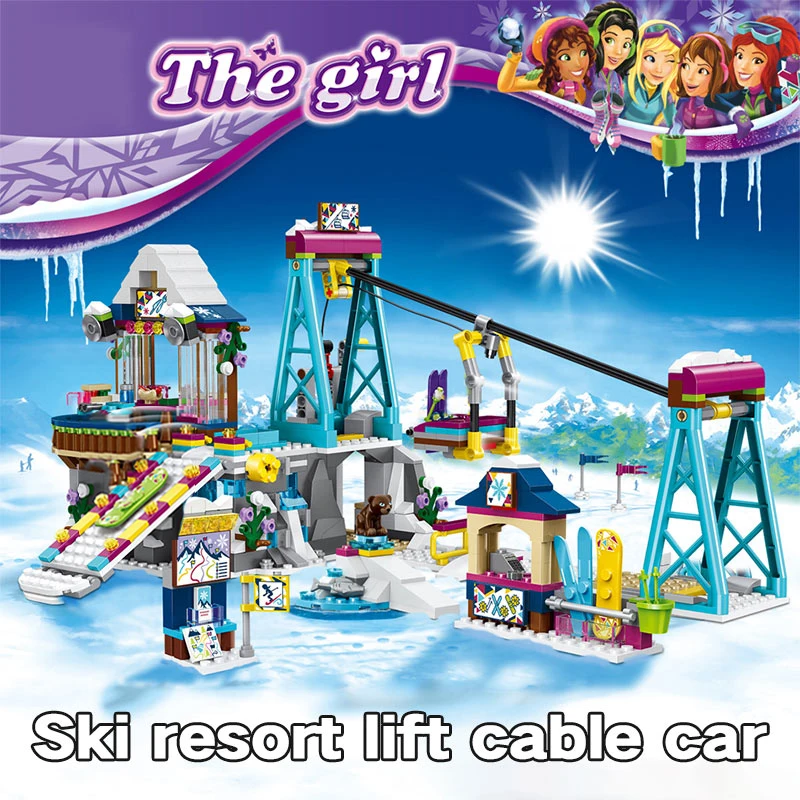 632 шт. строительные блоки для девочек совместимые с друзьями зимний лыжный