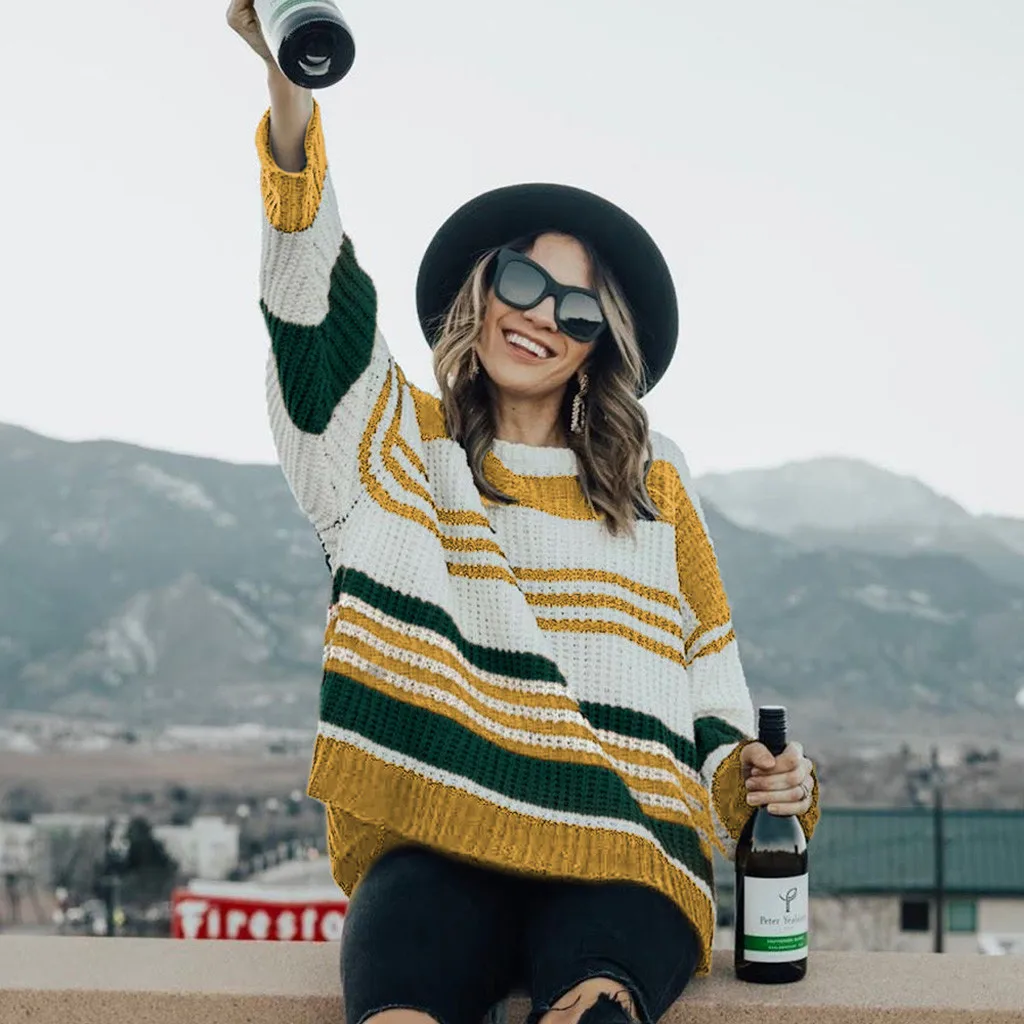 Повседневное платье-рубашка размера плюс женский модный вязаный свитер в