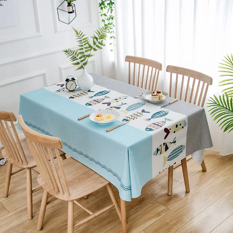 Скатерть из хлопка и льна с защитой от грязи водонепроницаемая плотная