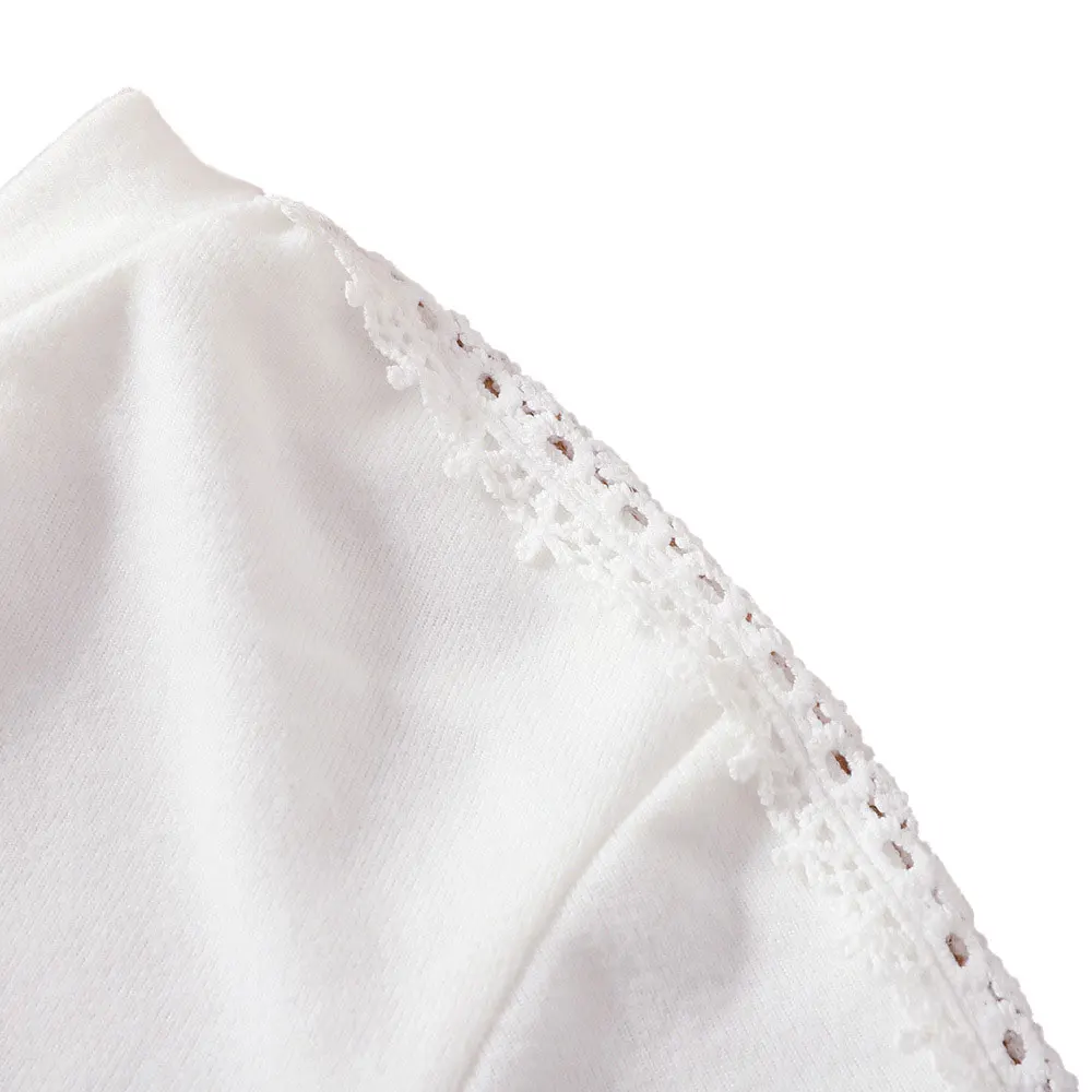 Женская Кружевная футболка с вырезом лодочкой однотонная белая Повседневная