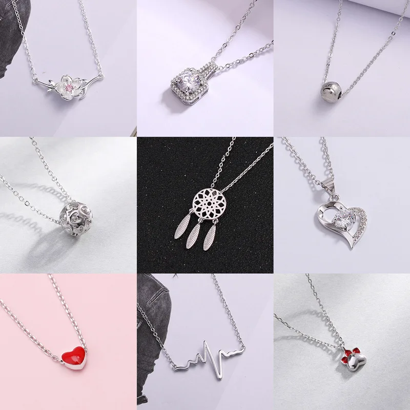 Цепочка многослойная с подвеской женская длинное ожерелье из стерлингового