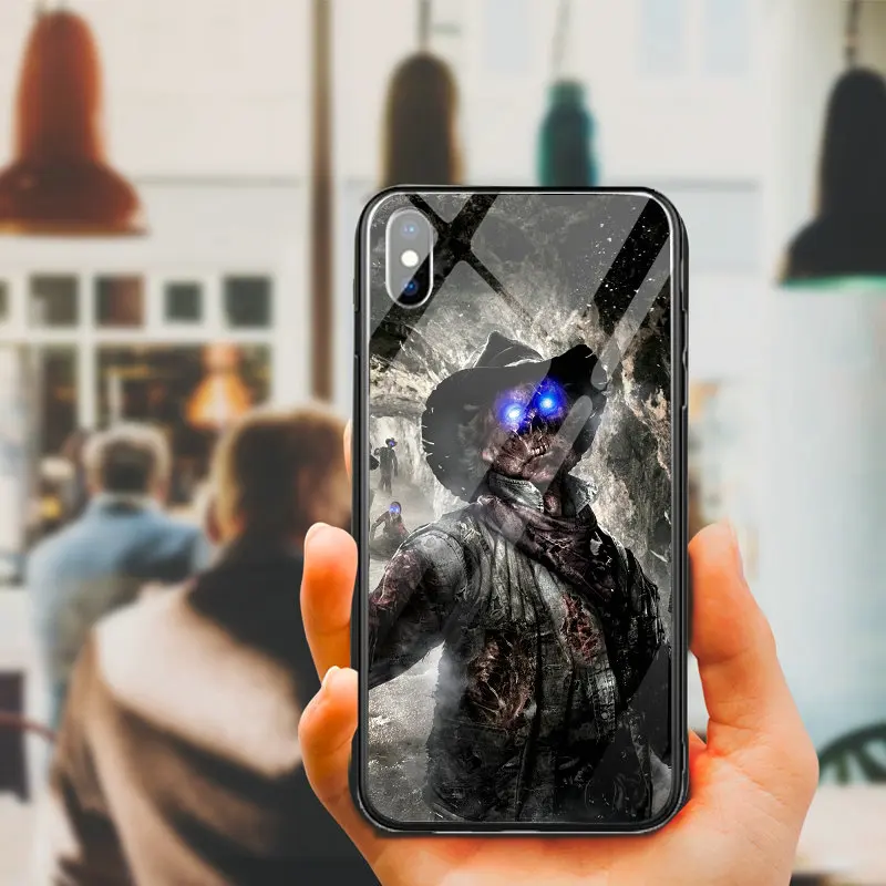 Tempered Glass Mobile Phone Case for iPhone X XR XS 11 Pro Max 8 7 6 5 5S SE 2020 6S Plus Shell Bags Call of Duty Skull | Мобильные