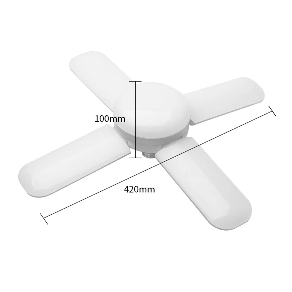 

Workshop Light Foldable Fan Shape Deformable Garage Factory Lamp Fan Shape Industrial Lighting E27 2835 200LED