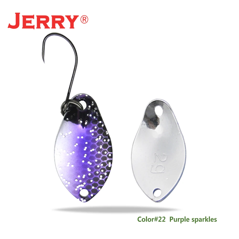 purple sparkles Jerry 2 г 3 г микро форели ложки сверхлегкие латунные рыболовные ложки один крючок Пресноводные металлические приманки зона окуня для ловли щуки pesca - Цвет: purple sparkles