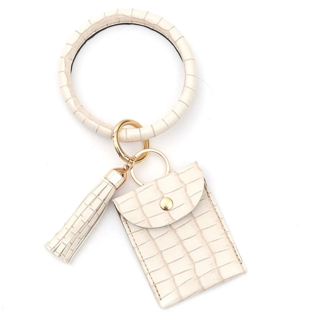 Браслет из искусственной кожи для женщин брелок ключей кошельки ремешок