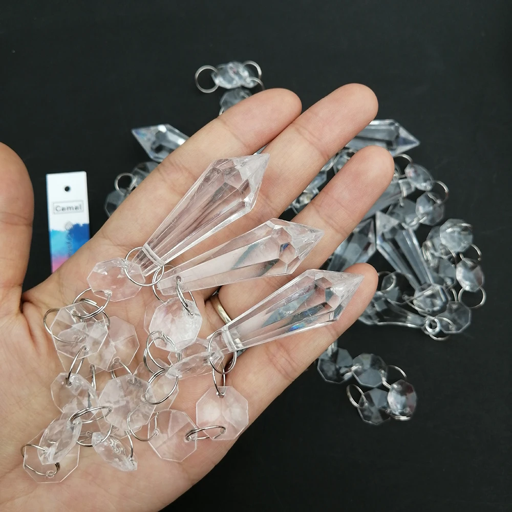 Камаль 60 шт. 18 см длинная коническая подвеска акриловый кристалл восьмиугольная