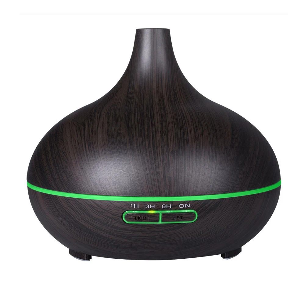 

300ml hot sales wireless speaker wood Ultrasonic Humidifier electric Essential Oil Diffuser with LED light