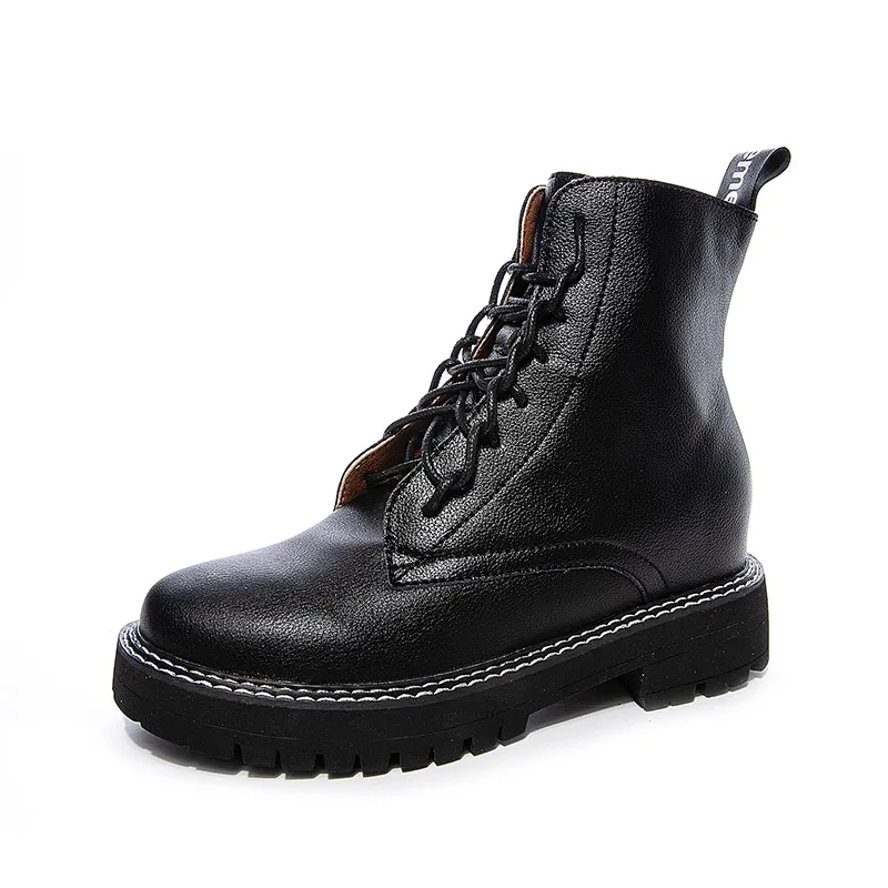 Женские ботильоны из натуральной кожи taslynn зимние мотоциклетные ботинки с