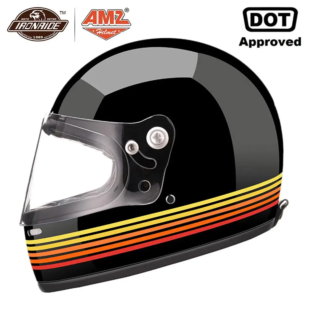 Мотоциклетный шлем AMZ DOT сертифицированный из стекловолокна для мотокросса