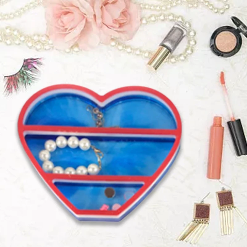 

Love Heart Shaped Jewelry Organizer Epoxy Resin Mold Storage Box Casting Silicone Mould DIY Crafts Home Decorations Mold
