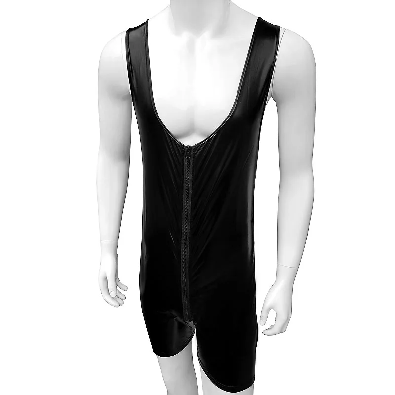 Сексуальное мужское нижнее белье из искусственной кожи боди с подтяжками