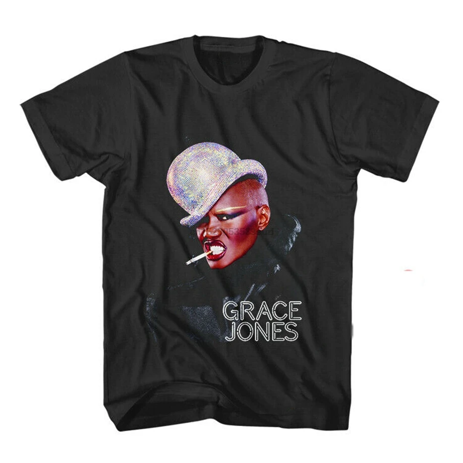 Grace Jones/футболка с короткими рукавами Размеры S 2XL Футболка принтом|Мужские